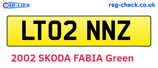 LT02NNZ are the vehicle registration plates.