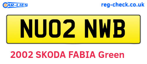 NU02NWB are the vehicle registration plates.