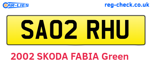 SA02RHU are the vehicle registration plates.