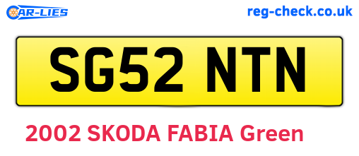 SG52NTN are the vehicle registration plates.