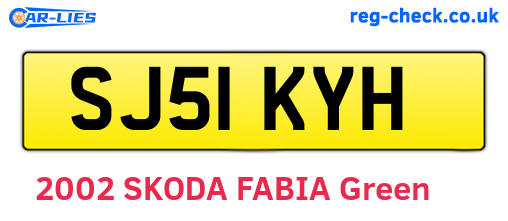 SJ51KYH are the vehicle registration plates.