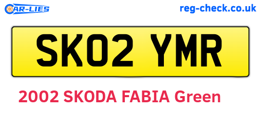 SK02YMR are the vehicle registration plates.