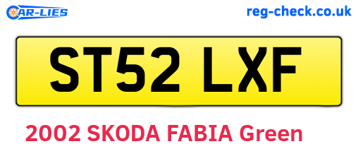ST52LXF are the vehicle registration plates.
