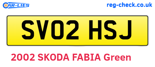 SV02HSJ are the vehicle registration plates.