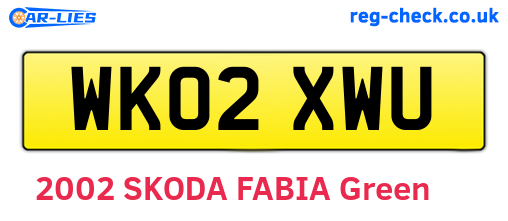 WK02XWU are the vehicle registration plates.