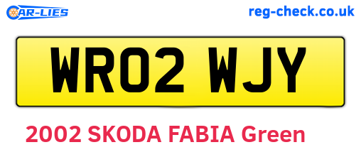 WR02WJY are the vehicle registration plates.