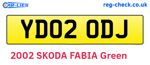 YD02ODJ are the vehicle registration plates.