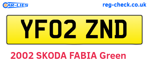 YF02ZND are the vehicle registration plates.
