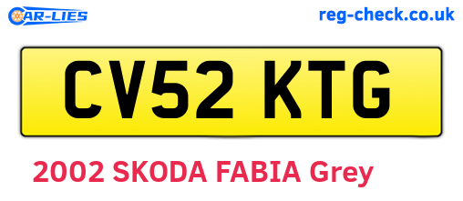 CV52KTG are the vehicle registration plates.
