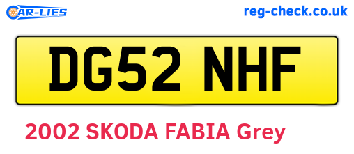 DG52NHF are the vehicle registration plates.