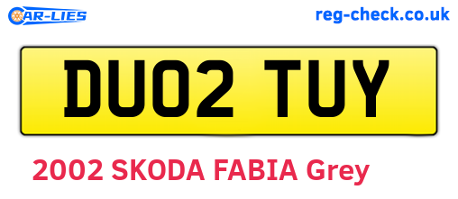 DU02TUY are the vehicle registration plates.