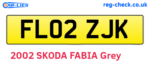 FL02ZJK are the vehicle registration plates.