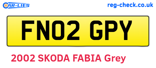 FN02GPY are the vehicle registration plates.