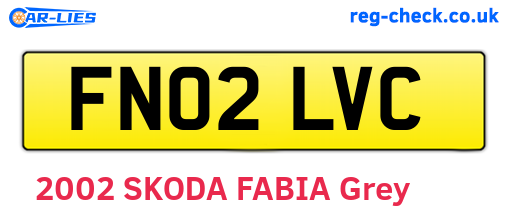 FN02LVC are the vehicle registration plates.