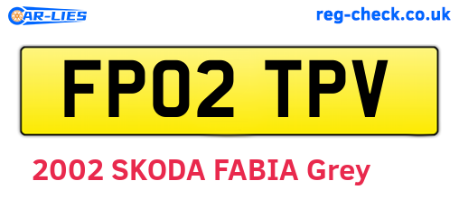 FP02TPV are the vehicle registration plates.