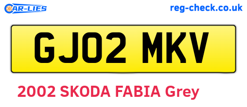 GJ02MKV are the vehicle registration plates.