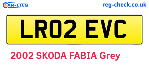 LR02EVC are the vehicle registration plates.
