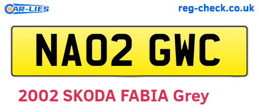 NA02GWC are the vehicle registration plates.
