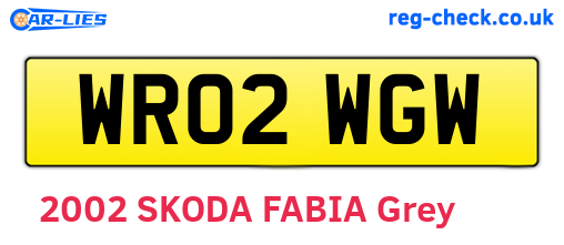 WR02WGW are the vehicle registration plates.