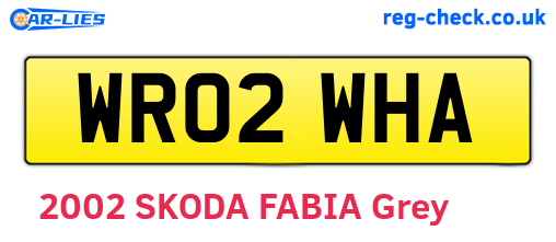 WR02WHA are the vehicle registration plates.