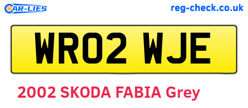 WR02WJE are the vehicle registration plates.