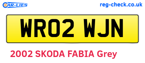 WR02WJN are the vehicle registration plates.