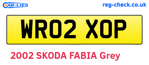 WR02XOP are the vehicle registration plates.