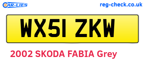 WX51ZKW are the vehicle registration plates.