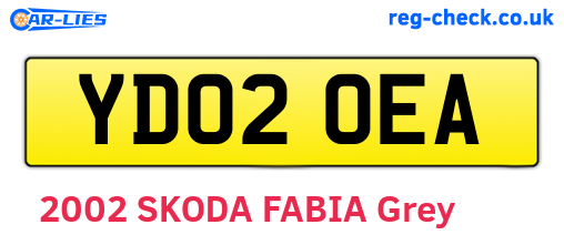 YD02OEA are the vehicle registration plates.