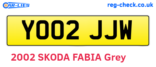YO02JJW are the vehicle registration plates.
