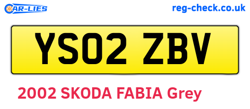 YS02ZBV are the vehicle registration plates.