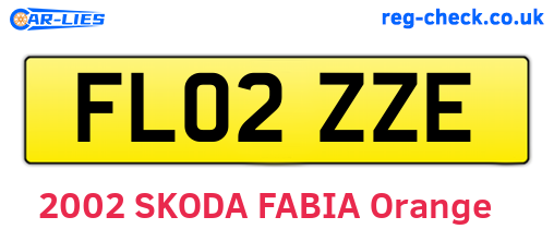 FL02ZZE are the vehicle registration plates.