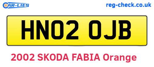 HN02OJB are the vehicle registration plates.