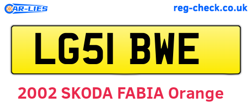 LG51BWE are the vehicle registration plates.