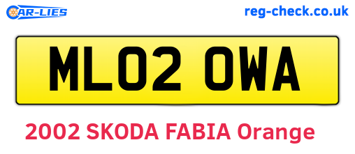 ML02OWA are the vehicle registration plates.