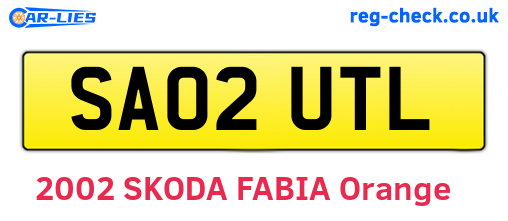 SA02UTL are the vehicle registration plates.