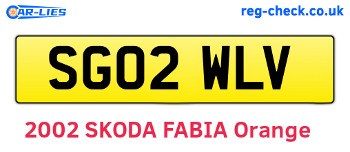 SG02WLV are the vehicle registration plates.