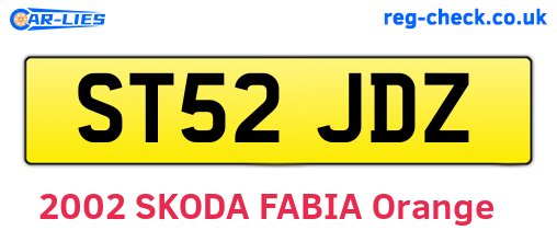 ST52JDZ are the vehicle registration plates.