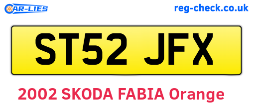 ST52JFX are the vehicle registration plates.