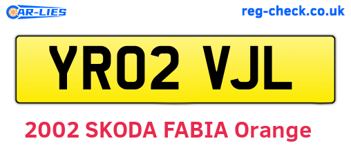 YR02VJL are the vehicle registration plates.