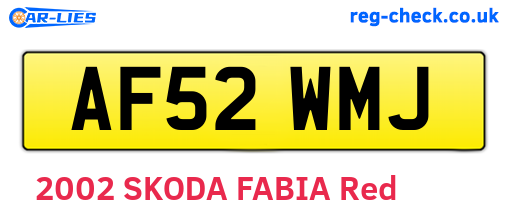 AF52WMJ are the vehicle registration plates.