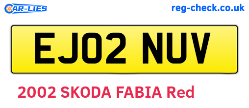 EJ02NUV are the vehicle registration plates.