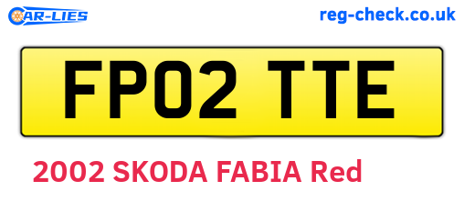 FP02TTE are the vehicle registration plates.