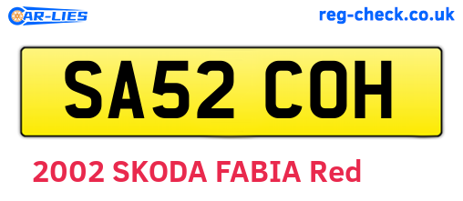 SA52COH are the vehicle registration plates.