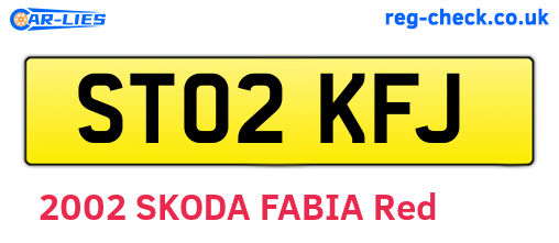ST02KFJ are the vehicle registration plates.