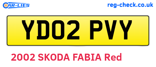 YD02PVY are the vehicle registration plates.