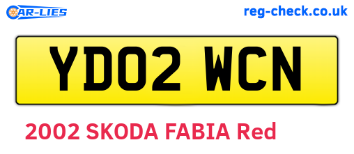 YD02WCN are the vehicle registration plates.