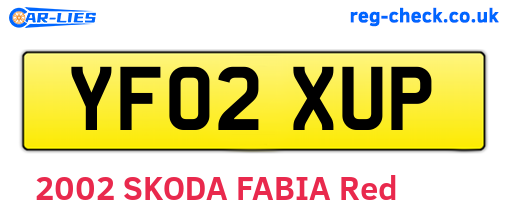 YF02XUP are the vehicle registration plates.