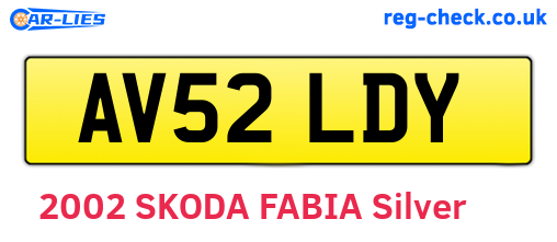 AV52LDY are the vehicle registration plates.