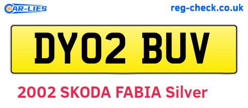 DY02BUV are the vehicle registration plates.